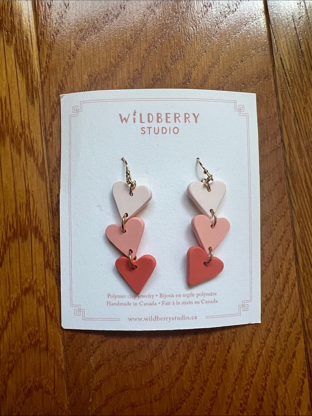 Pink Gradient Heart Drop Earrings